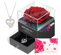 ADDWel Regalo Festa della Mamma per Mamma, Rosa Eterna con Carillon E Collana Mamma 925 Argento, Idea Regalo Mamma Originale Elegante, Regalo Compleanno Mamma da Figlio Figlia, Regalo Donna Romantico
