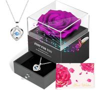 ADDWel Rosa eterna autentica - Regalo per la festa della mamma con collana a cuore scintillante e carillon You Are My Sunshine, ideale per Natale, San Valentino, mamma, nonna, moglie, fidanzata