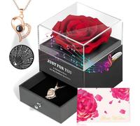 ADDWel Rosa Eterna con Carillon e Collana - I Love You Regalo Donna, Idea Regalo per Lei per San Valentino Festa della Mamma Anniversario Compleanno e Natale Perfetta per Mamma o Moglie