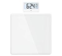 ADE Bilancia pesapersone digitale con display esterno | báscula per persone fino a 180 kg | Peso leggibile all'altezza degli occhi | con orologio da bagno, igrometro, termometro interno | bianco