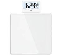 ADE Bilancia pesapersone digitale con display esterno, bilancia per persone fino a 180 kg, peso leggibile all'altezza degli occhi, bilancia per anziani, con orologio da bagno, igrometro, termometro