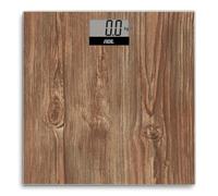ADE Bilancia pesapersone digitale in accogliente look legno | ampio display | superficie di pesatura antiscivolo in vetro di sicurezza | risultati di pesatura accurati | fino a 180 kg