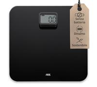 ADE Bilancia pesapersone digitale senza bateria | trazione dinamica rispettosa dell'ambiente | eco sostenibile | fino a 150 kg | nero