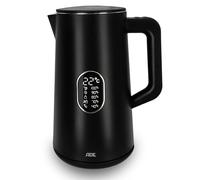 ADE Bollitore a risparmio energetico con impostazione della temperatura | 5 livelli di temperature selezionabili 40-100°C | 1,5 l | spegnimento automatico | acciaio inox | senza BPA | Nero