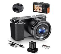Ade Fotocamera digitale 4K 64MP con sensore CMOS e zoom ottico 12X, fotocamera compatta con display da 2,8", WiFi/HDMI, scheda da 64 GB, 2 batterie e caricabatterie (nero)