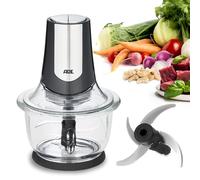 ADE KA2110 Potente tritatutto elettrico | motore da 500 W | 2 velocità | cipolle, carne, verdure | 4 lame en acciaio inox | grande ciotola in vetro da 1,2 litre