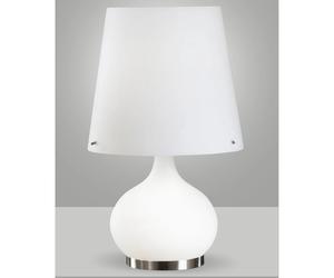Ade Lampada Da Tavolo Vetro Bianco 2 Luci Stile Moderno Collezione ADE Fabas