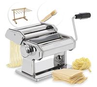 ADE Macchina per pasta manuale di alta qualità | 7 spessori di pasta per lasagne spaghetti fettucine | extra: Asciugatrice e spazzola per la pulizia della pasta | Macchina per la pasta in acciaio inox