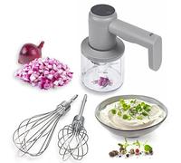 ADE, Mini Tritatutto Elettrico, Tritatutto Universale Compatto con Sbattitore a Mano Senza Fili, Attacco con 3 Coltelli in Acciaio Inox di Alta Qualità