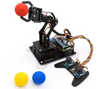Adeept Kit braccio robotico 5-DOF per Raspberry Pi 4 B 3 B+ B A+, programmabile fai da te codifica STEM braccio robot educativo a 5 assi con codice Python e tutorial (PDF) (nero)