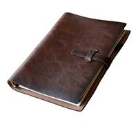Adeerus Quaderno in pelle ricaricabile, formato A5, riutilizzabile, con raccoglitore in metallo a 6 anelli, 120 pagine a righe e tasca, per scrittori, lavoro, studio, università e tutti i giorni