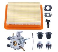 Adefol Set Carburatore per Stihl FS120 FS200 FS020 FS202 FS300 FS350 Decespugliatore, Carburatore con Guarnizione, Filtro dell'Aria, Tubo del Carburante, Pompa per Pompetta Primer