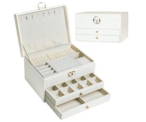 ADEL DREAM Portagioie a tre piani con design lineare ideale come regalo di compleanno e festa per donne figlie e amici colore bianco