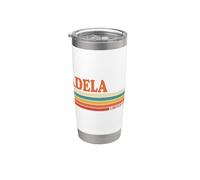 ADELA Retro Personalizzato Nome Vintage Stripe Bicchiere termico in acciaio inox doppia parete