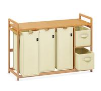 AdelDream Cesto portabiancheria a 5 scomparti, 190 l, con cestino