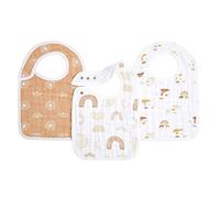 aden + anais 100% Cotton Muslin Snap Bib - Super Absorbent, Soft 3-Layer Baby Bib for Boys & Girls with Adjustable Snap-Closure for Teething, Eating, Drooling, 3-Pack, Keep Rising