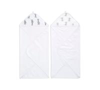 Aden + Anais Aden + Anais 100% Asciugamano con cappuccio in cotone essenziale Safari Babes 2 Confezione one Bianco