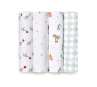 Aden + Anais Aden + Anais Essentials 100% Coperta in mussola di cotone Elephant Circus Muslins 4 Confezione one Bianco