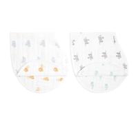 aden + anais Bavaglino Burpy, 100% mussola di cotone biologico, morbido assorbente a 4 strati, panno multiuso e bavaglino, 57,1 x 27,9 cm, confezione da 2, regno degli animali