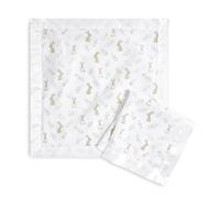 aden + anais Coperta di sicurezza con coniglietti arrossire, confezione da 2, quadrata, morbida e traspirante, 100% mussola di cotone con finiture in raso, set regalo unisex per neonati e bambini