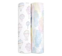 aden + anais Coperta traspirante in 100% mussola di cotone biologico, ideale per neonati, bambini e bambine, coperta morbida e leggera, confezione da 2, sopra le nuvole