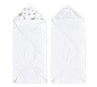 aden + anais Essentials - Asciugamani da bagno con cappuccio, super morbido, 100% cotone, confezione da 2, motivo: Dino Jungle