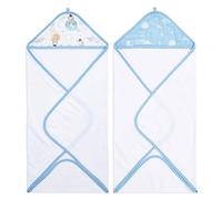 aden + anais Essentials - Asciugamano con cappuccio per ragazzi e ragazze, in 100% cotone, per bambini, bambini e neonati, confezione da 2, Space Explorers
