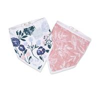 aden + anais™ Essentials - Bavaglini a bandana in mussola di cotone, confezione da 2 pezzi, motivo floreale, 100% cotone