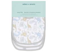 Aden + anais™ Essentials - Bavaglino in mussola di cotone con bottoni a pressione, confezione da 3 pezzi, 100% cotone