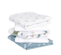 aden + anais™ Essentials - Confezione da 5 quadrati in mussola di cotone, motivo: dinosauri della giungla