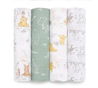 aden + anais Essentials, coperta fasciante e coperta in mussola di cotone 100% per neonati e ragazzi, 112 x 112 cm, regalo per neonati e bambini, confezione da 4, winnie + friends