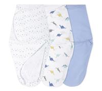 aden + anais Essentials Easy Swaddle Wrap, fascia in cotone lavorato a maglia, sacco nanna indossabile per neonati, 0-3 mesi, 1,0 TOG, confezione da 3, dino-rama