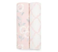 aden + anais Essentials, fascia in mussola - Confezione da 2 coperte quadrate in viscosa di bambù per ragazze e ragazzi, set ideale per neonati e neonati, stencil perfetto