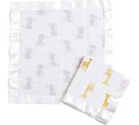 aden + anais Essentials Issie - Coperta di sicurezza super morbida, 100% mussola di cotone, con finiture in raso, confezione da 2, motivo: Safari Babes, confezione da 1