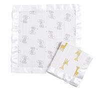 aden + anais Essentials Issie - Coperta di sicurezza super morbida, 100% mussola di cotone, con finiture in raso, confezione da 2, motivo: Safari Babes, confezione da 1