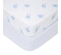 aden + anais Essentials - Lenzuolo con angoli in popeline, 100% cotone, coprimaterasso standard per culla per neonati e ragazze, confezione da 2, Time to Dream