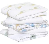 aden + anais Essentials, quadrati in mussola di cotone al 100%, panni multiuso per bambini e bambine, 60 x 60 cm, set ideale per neonati e bambini, regalo perfetto per la doccia, confezione da 5