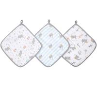 aden + anais Essentials - Set di asciugamani in 100% mussola di cotone, super morbida, 27,5 x 27,5 cm, confezione da 3, dumbo new heights