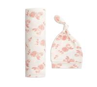 aden + anais™ Snuggle Knit™ - Set regalo per fasciare (cappello + coperta), rosette (0-3 mesi)