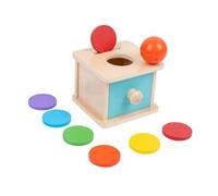 Adena Montessori Giocattoli dai 6 mesi in su: scatola portamonete in legno 2 in 1 e scatola per palline per bambini, giocattolo educativo per promuovere abilità motorie, permanenza degli oggetti e