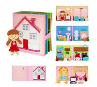 Adena Montessori Quiet Book per anni dai 1+ - Libro in tessuto in feltro con scene quotidiane e gioco di vestire - Montessori Busy Book giocattolo educativo a partire dai 1 2 3 4 anni - Idea regalo