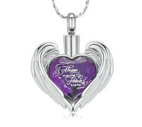 ADENLA Collana con urna a Forma di Cuore per Ceneri - Gioiello commemorativo per cremazione per Ceneri, urna commemorativa Forever in My Heart per Ceneri - G