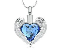 ADENLA Collana con urna a Forma di Cuore per Ceneri - Gioiello commemorativo per cremazione per Ceneri, Medaglione con urna per Ceneri Forever in My Heart - D