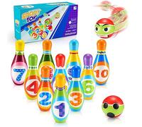Adeokay Birilli Bowling Set Giochi da Esterno Bambini 2-9 Anni, Regalo Giocattoli Montessori da Giardino
