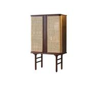 ADERFETBI Credenza Credenza in stile Wabi-sabi, mobiletto in legno, mobiletto portaoggetti in rattan, credenza da pranzo for hotel retrò, mobiletto for il vino Madia