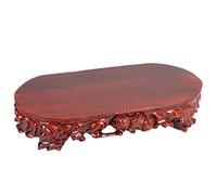 ADERFETBI Vassoi per Piantes Bonsai Display Stand Strano Pietra Base Ornamento Rettangolare Ovale Ovale Supporto Sedile in Legno Piccolo tavolino da caffè(40CM)