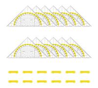 ADERTOS 12 Pezzi Righello Triangolare Plastica Squadra per Geometria Triangolo Geometrico Goniometro in Plastica per Studenti Ufficio, Scuola, Pittura