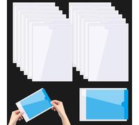 ADERTOS 14 Tasche Adesive in pvc Trasparente A5 Buste Autoadesive Trasparenti Tasche Autoadesive Porta Etichette Adesive Trasparenti Impermeabile per Casa Ufficio Scuola, 23 x 16 cm