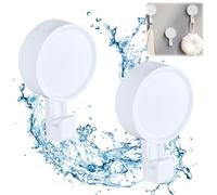 ADERTOS 2 Ganci a Ventosa per Bagno Appendino Ventosa in Plastica ABS Porta Asciugamani a Ventosa Senza Forare Ganci a Ventosa Super Resistenti per Pareti Lisce Cucina Bagno, Portante da 5KG