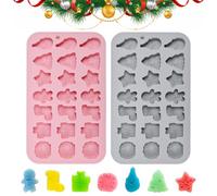 ADERTOS 2 Pezzi Stampi Natalizi in Silicone per Cioccolatini, Stampo in Silicone Natalizio con 21 Cavità e 7 Motivi Stampi Cioccolatini Natale 3D Stampo in Siliconi Natale per Torte/Caramelle/Sapone